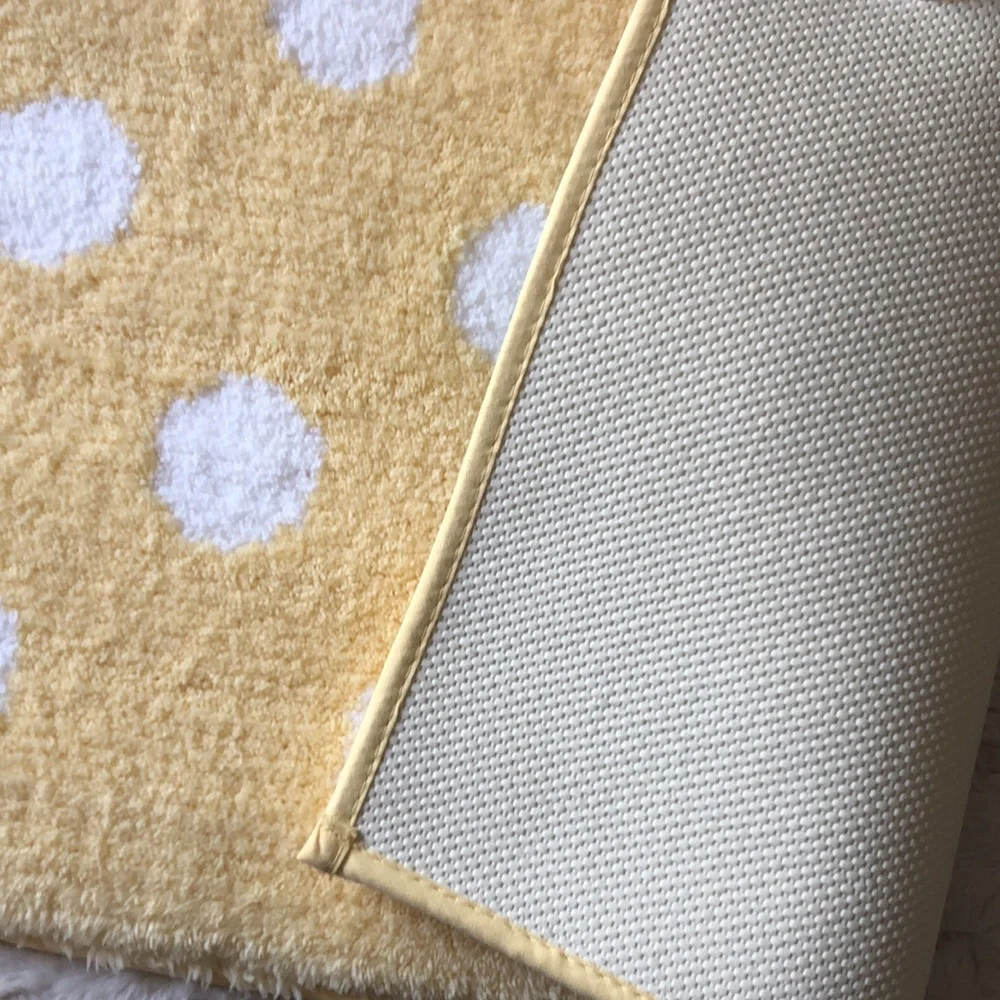 kate spade Yellow and White Polka Dot Bath Rug Mat